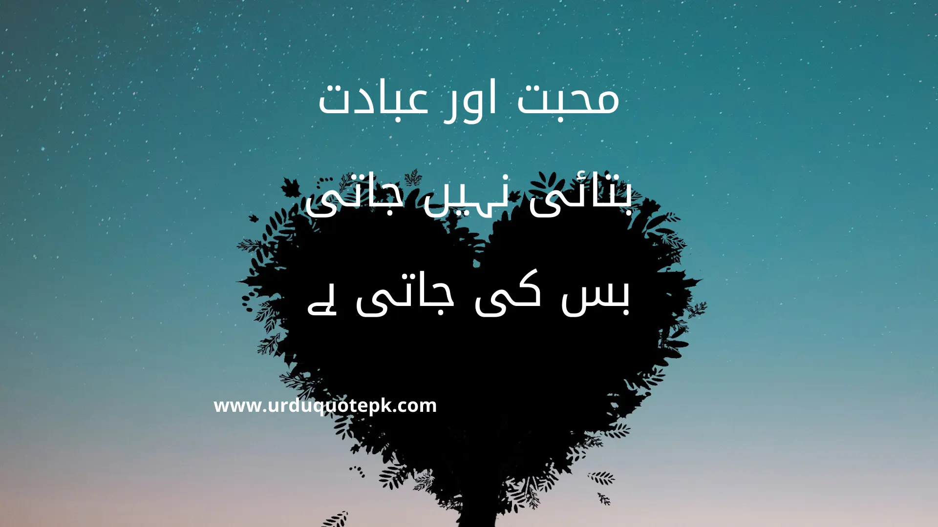 A Picture of heart with Urdu Love Quotes