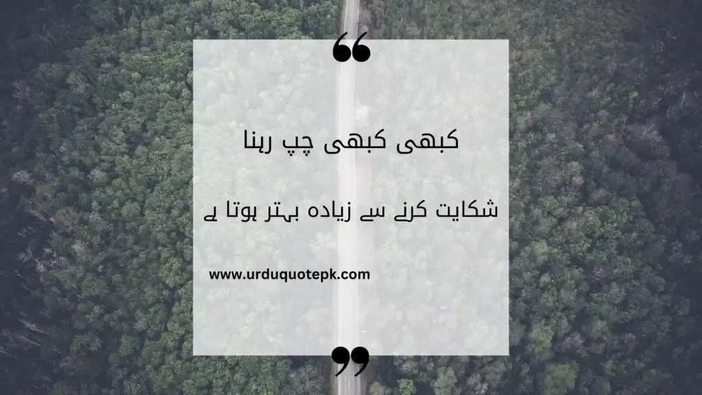 A Picture of forest with Sad Urdu Quotes